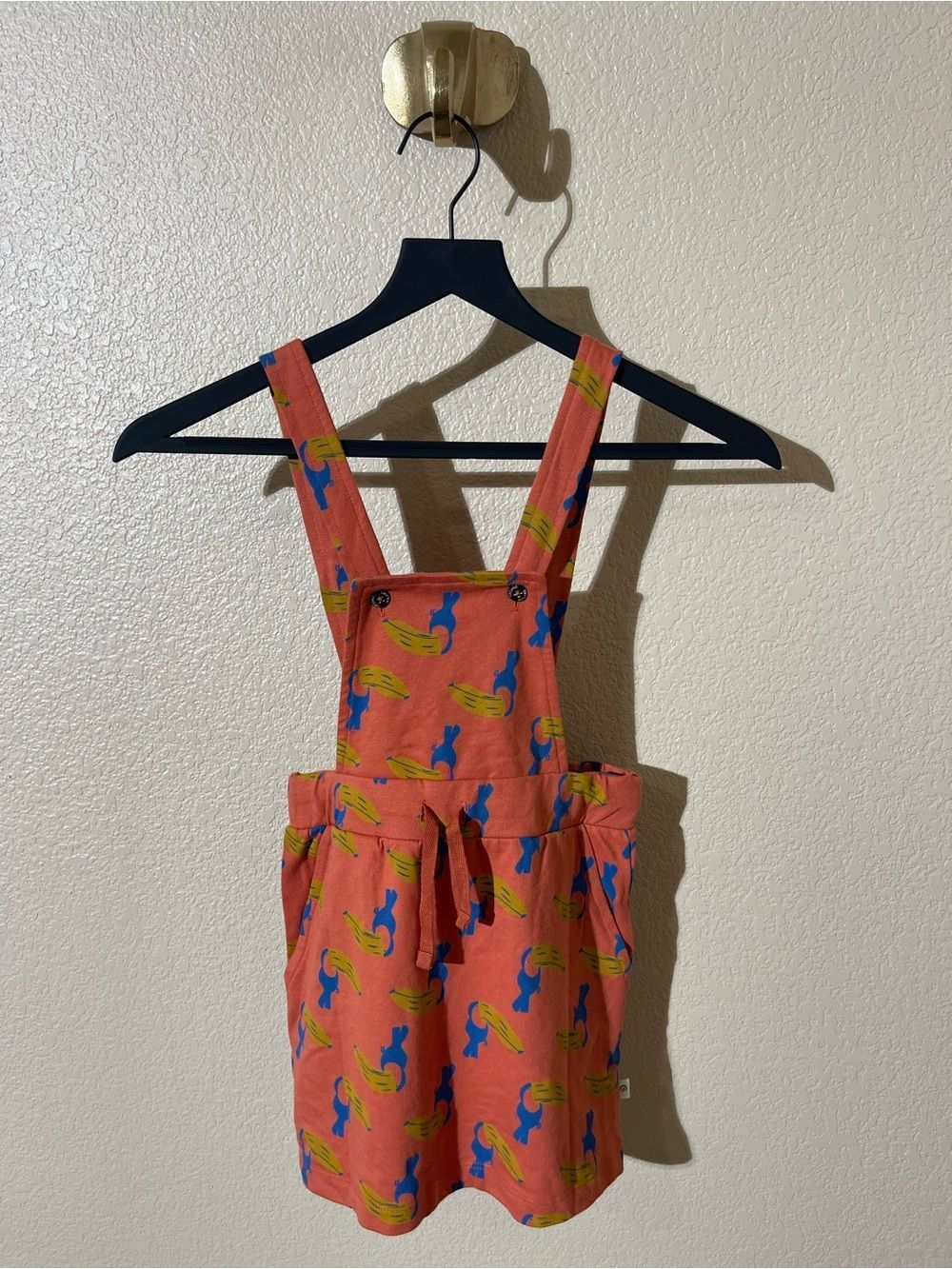 Smitten Organic Toucan Banana Print Dungaree Skirt